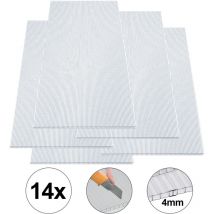 Plaque polycarbonate creux 10,25 m² 14 unités Plaques à double paroi 4mm d'épaisseur Serre abri - Einfeben