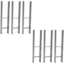 Einfeben - Poteau en h Ancrage Clôture d'écurie Support de poteau en h Ancrage en h ancre Longue durée de vie 121MM 6 pièces