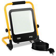 Einfeben - Projecteur led avec trépied Projecteur de chantier IP66 spot extérieur blanc froid 150W