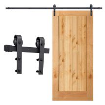 Einfeben - Rail Porte Coulissante Système de Porte Coulissante Ensemble d'accessoires pour Rail en bois Verre 150kg Streifen 152CM