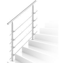 Rampe d'escalier en acier inoxydable pour escaliers Garde-corps Mains Courantes intérieur et extérieur 120 cm 4 crossbars