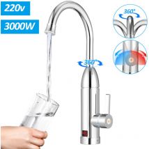 Einfeben - Robinet Chauffe-eau Chaufant électrique 3000W 220V Robinet chaud et froid Affichage numérique 3 secondes eu Plug