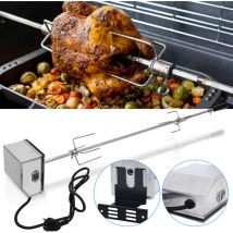 Einfeben - Set de brochettes Broche bbq pour grill 107 cm incl. moteur en acier inoxydable, 220V - 240V Rôtissoire pour Barbecue