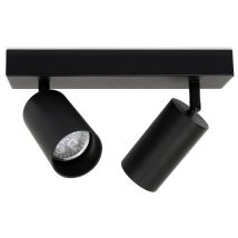 EINFEBEN Spot de plafond Plafonnier LED tournante pivotante GU10 métal lustre plafond noir Lampe à 2 flammes