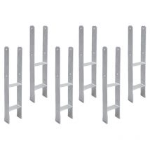 Einfeben - 6x Support de poteau Ancre de Poteau en h pour Jardin Poteaux de Clôture 101MM
