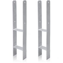 Einfeben - Support de poteau Poteaux de Clôture H-ancre pour Jardin Pergolas 81MM 2x