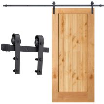 Einfeben - Système de porte coulissante Verre Acier Ferrure Set de montage Ferrure de porte coulissante 244cm