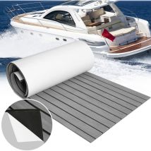Tapis de Sol Tapis de Pont en Mousse eva Teck Yacht Tapis de Sol Auto-Adhésif Gris 240x60cm - Einfeben