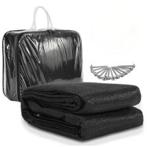 EINFEBEN Tapis d'extérieur Tapis de Tente Tapis de Voyage de Camping Tapis de Auvent Caravane 250X600cm Noir