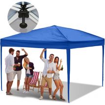 Tonnelle de Jardin Tente Pliante Protection du Soleil uv 50+ Tonnelle Pliante pop-up Sans Parois bleu 3x3m - Einfeben