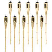 Torche de jardin 10x torches éclairage de jardin ensemble de torches éclairage bambou - Einfeben