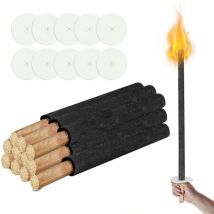Einfeben - Torche de jardin lampe huile pour dehors torches à cire Torche jardin 42cm lot de 10 combustion 45 min