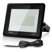 Einfeben - Projecteur led 100W, projecteur de chantier, à fixer à l'extérieur, blanc chaud