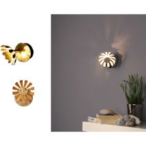 2er set led Wandstrahler, Metall in Blattgold, Breite 10cm