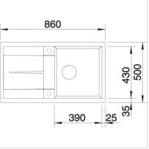Eingebaute Spüle 50cm Manuelles Anthrazit Mit Siphon Blanco 513221