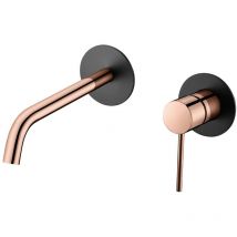 Glis045 Nor Unterputz-Waschtisch-Einhebelmischer – Messing schwarz-rosa-gold – elegante Armatur für Bad