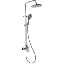 Einhebel-Badezimmerstange aus mattem Titan mit rundem Duschkopf