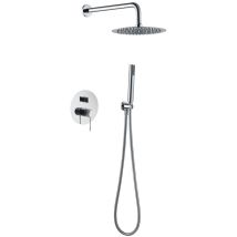 Imex – GPD038 – Einbau-Duschkabine mit 2-Wege-Armatur, 25 cm Kopfbrause, verchromt – PVC-Schlauch, Einhebelkartusche 35 mm