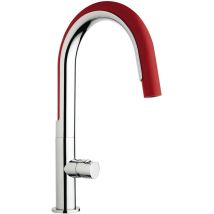 Mamoli - Einhebel-Spülbeckenmischer mit roter Silikonhandbrause Cook 740800000C01 Chrom