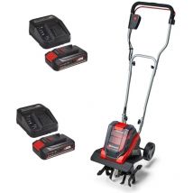 Einhell - Cordless Twin 18v/36v Tiller Cultivator Rotavator 2 x 2.5AH Battery Pack
