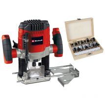 Einhell - Défonceuse tc-ro 1155 Kit (1 100 watts, adaptateur d'extraction ø 35 mm) Livré avec Accessoire et un jeu de fraisage de 15 pièces