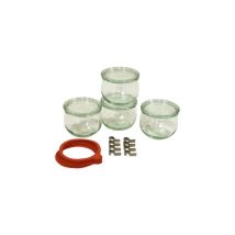 Juego de 4 tarros de vidrio 0,5L – Dimensiones 23x23x11 cm – Almacenamiento hermético
