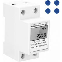 Einphasiger Energiezähler mit LCD-Anzeige – 220 v, 50 Hz – 35 mm DIN-Schienenmontage – Mehrfarbig (ohne Hintergrundbeleuchtung)