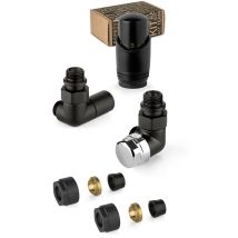 APM - Einrichtungsventilsatz in Schwarz und Chrom mit Thermostatventil links 130KNN 015 m 16 12 Schwarz