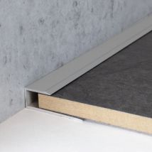 Auer - Einschubprofil 'barrie' Für Laminat, 8,5 Mm Einfasshöhe, Aluminium Eloxiert, Gebohrt-silber-1000