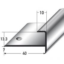 Auer - Einschubprofil 'Embrun', mit Nase für Parkett, 13,3 mm Einfasshöhe, Aluminium eloxiert, gebohrt-silber-1000