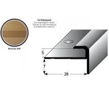 Einschubprofil 'Stannington' mit Nase für Designbeläge, Einfasshöhe 5 mm, Aluminium eloxiert, gebohrt-bronze hell-1000