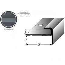 Einschubprofil 'Stannington' mit Nase für Designbeläge, Einfasshöhe 5 mm, Aluminium eloxiert, gebohrt-bronze dunkel-1000