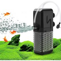 Einstellbarer Aquariumfilter, 600 l/h, Aquariumpumpe, extrem leiser Aquarium-Innenfilter, geeignet für Aquarien bis zu 200 l (6 w)