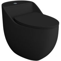 Einteilige Stand-wc Mit Eingebautem Spülkasten Silia Rim Black Komplett-set