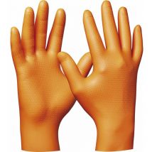 Einweghandschuhe Orange Nitrilhandschuh Ultra Grip Größe xl - 50 Stück - Gebol