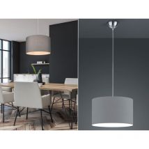 Pendelleuchte hotel mit Stoff Lampenschirm in Grau, ø 40cm