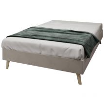 Einzelbett 90x200 Cm Aus Beige Stoff Mit Modernem Design