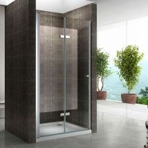 Einzelfalttür Falttür Duschtür Duschabtrennung Klarglas 6mm esg Sicherheitsglas - alle Größen 92-96cm