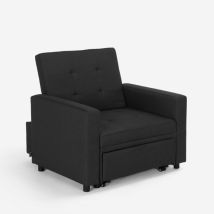 Platzsparendes Modernes Design Einzelsessel Bett Mit Armlehnen Brooke - Schwarz