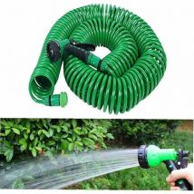 Ahlsen Einziehbarer Gartenschlauch, Spirale, erweiterbarer Schlauch, EVA-Schlauch, 15 m, für die Gartenreinigung, Terrasse