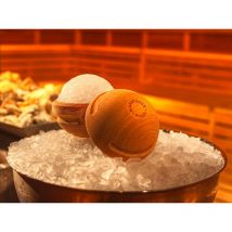 Saunagut Eisaufguss-Kugel aus Eschenholz – für Eiskugeln mit 10,5 cm Durchmesser – ideal für sanfte Saunaaufgüsse