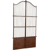 Biscottini Eisentor einteilig – 118 cm – 200 cm – 6 cm – Dekoratives Tor für Garten und rustikale Einrichtung