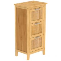 Eisl - Bathroom Cabinet with 3 Drawers Bamboo 30x42x82 cm