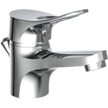 Eisl – Mitigeur de lavabo chrome VERONA – Finition métal, Hauteur 14 cm, Forme du bec, Poignée métallique