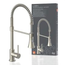 Eisl Ni183escrni-lp-pr-a Bassa Pressione, Cucina Con Doccetta Estraibile, Rubinetto Per Lavello Girevole A 360, Acciaio Inox, Niederdruck