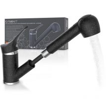 Eisl - granit Spültischarmatur, Granit Schwarz/Chrom, mit herausziehbarer Geschirrbrause