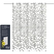 Duschvorhang Mosaik Grau – 180 x 200 cm – 100% Polyester – Wasserabweisend – Antischimmel – Hygienisch und pflegeleicht