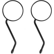 Jeffergarden 1 paire de rétroviseurs arrière universels pour motos, filetage 10 mm, noir arrondi