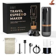Ej.Life 12W Machine à expresso électrique portable auto-chauffage en 3-4 minutes, mini machine à café 9 bars avec USB, compatible avec capsules NS et