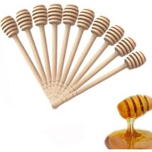 Ej.life - 50pcs Cuillères à Miel en Bois Portable Bâton Miel Batonnet Miel(15cm)